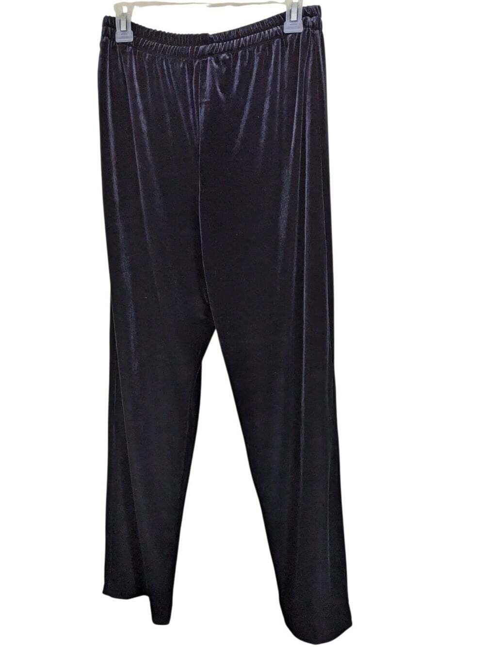 R&M Richards Karen Kwong Vintage Black Velvet Pants Pull On Elastic Waist Size 8